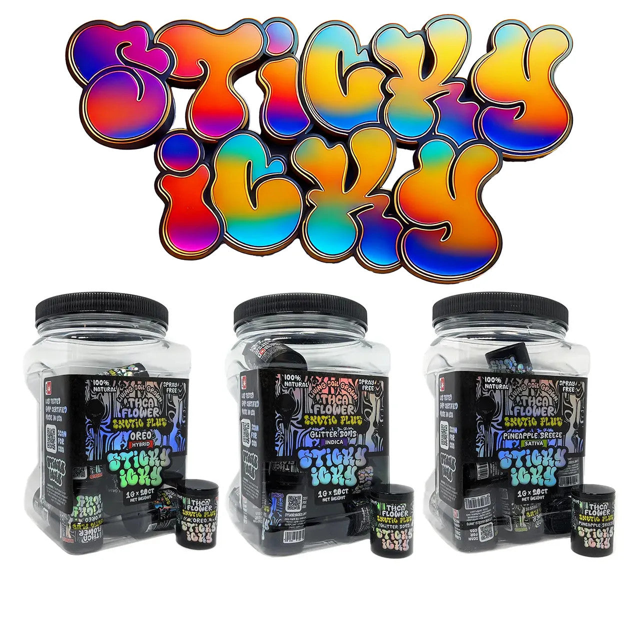 Sticky Icky - THCA Flower 1g - Jar of 20 Sticky Icky - THCA Flower 1g - Jar of 20